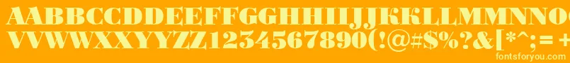 ABodoniortotitulBlack Font – Yellow Fonts on Orange Background