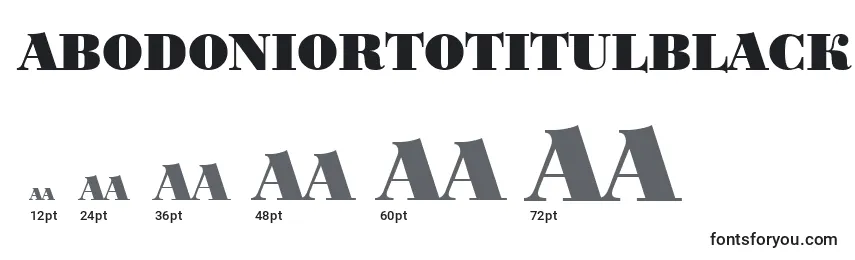 Размеры шрифта ABodoniortotitulBlack