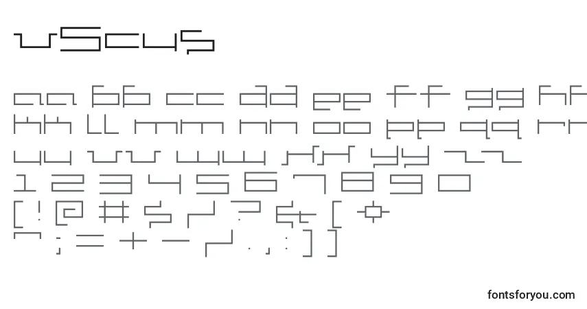Schriftart V5cus – Alphabet, Zahlen, spezielle Symbole