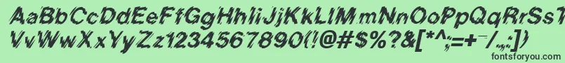 BlurItalic-Schriftart – Schwarze Schriften auf grünem Hintergrund