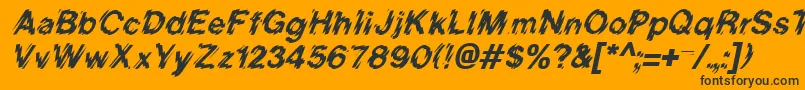 BlurItalic-Schriftart – Schwarze Schriften auf orangefarbenem Hintergrund