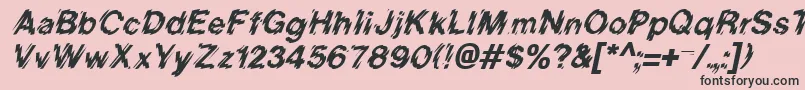 BlurItalic-fontti – mustat fontit vaaleanpunaisella taustalla