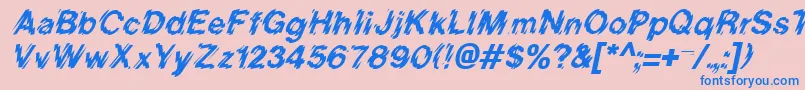 BlurItalic Font – Blue Fonts on Pink Background