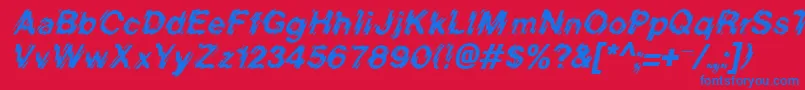 BlurItalic-fontti – siniset fontit punaisella taustalla