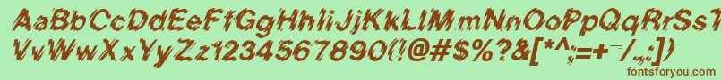 fuente BlurItalic – Fuentes Marrones Sobre Fondo Verde