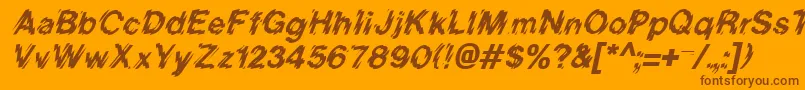 BlurItalic Font – Brown Fonts on Orange Background