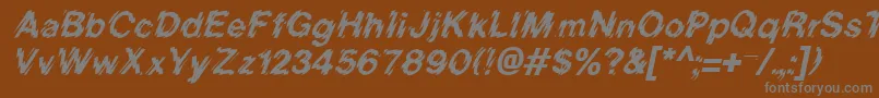 Fonte BlurItalic – fontes cinzas em um fundo marrom
