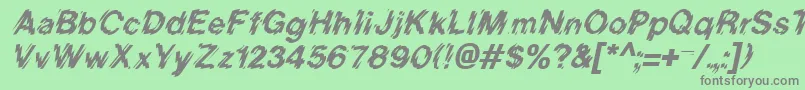 Police BlurItalic – polices grises sur fond vert