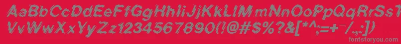 Czcionka BlurItalic – szare czcionki na czerwonym tle