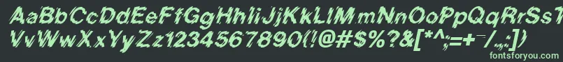 Czcionka BlurItalic – zielone czcionki na czarnym tle