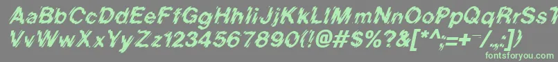 Czcionka BlurItalic – zielone czcionki na szarym tle