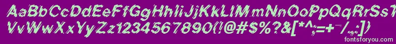 BlurItalic Font – Green Fonts on Purple Background