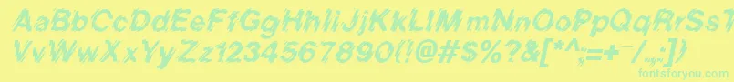 More about BlurItalic Font BlurItalic Font – Green Fonts on Yellow Background