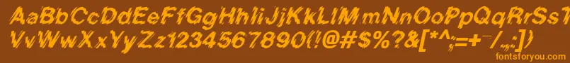 BlurItalic Font – Orange Fonts on Brown Background