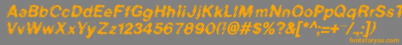 BlurItalic Font – Orange Fonts on Gray Background