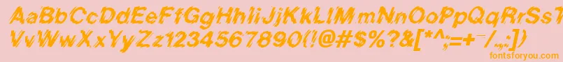 Шрифт BlurItalic – оранжевые шрифты на розовом фоне
