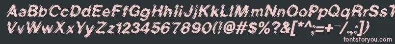 Czcionka BlurItalic – różowe czcionki na czarnym tle