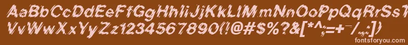 Fonte BlurItalic – fontes rosa em um fundo marrom