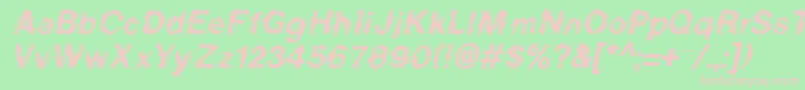 BlurItalic Font – Pink Fonts on Green Background