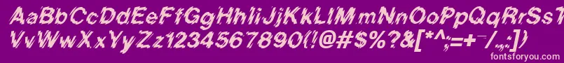 BlurItalic-Schriftart – Rosa Schriften auf violettem Hintergrund