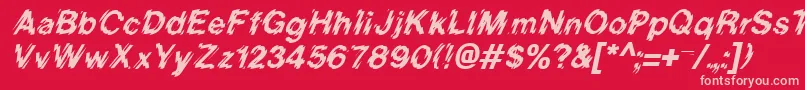 BlurItalic Font – Pink Fonts on Red Background