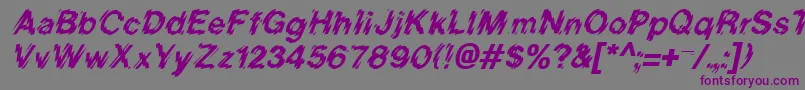 BlurItalic-fontti – violetit fontit harmaalla taustalla