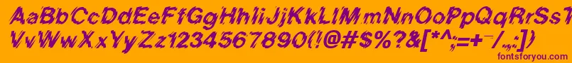 BlurItalic-fontti – violetit fontit oranssilla taustalla