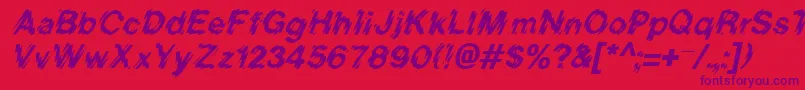 BlurItalic-Schriftart – Violette Schriften auf rotem Hintergrund