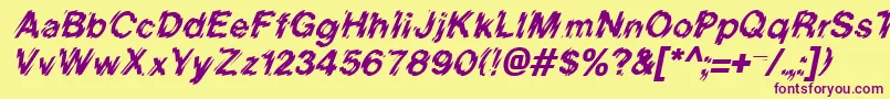 Police BlurItalic – polices violettes sur fond jaune