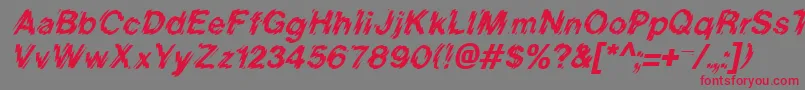 Czcionka BlurItalic – czerwone czcionki na szarym tle
