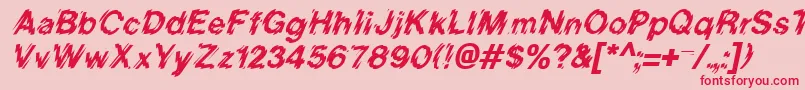 BlurItalic-Schriftart – Rote Schriften auf rosa Hintergrund