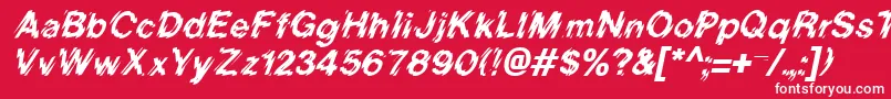 BlurItalic Font – White Fonts on Red Background