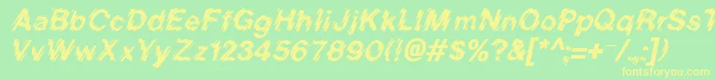 Czcionka BlurItalic – żółte czcionki na zielonym tle