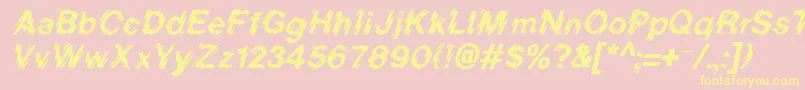 Fonte BlurItalic – fontes amarelas em um fundo rosa