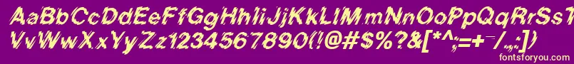 BlurItalic Font – Yellow Fonts on Purple Background