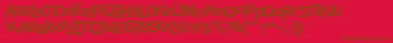 Rockmsf Font – Brown Fonts on Red Background