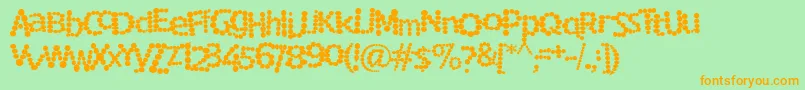 Rockmsf Font – Orange Fonts on Green Background