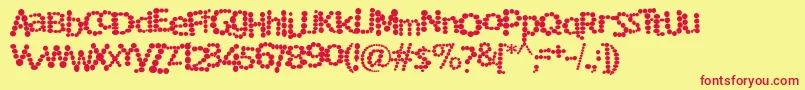 フォントRockmsf – 赤い文字の黄色い背景