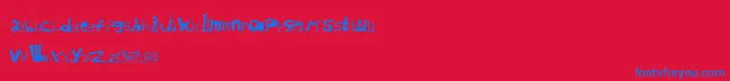フォントCafeaushite – 赤い背景に青い文字