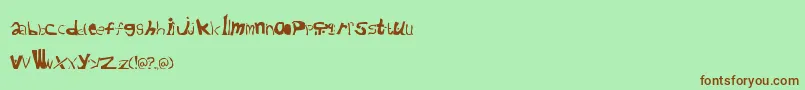 フォントCafeaushite – 緑の背景に茶色のフォント