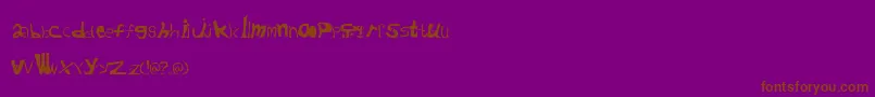 フォントCafeaushite – 紫色の背景に茶色のフォント