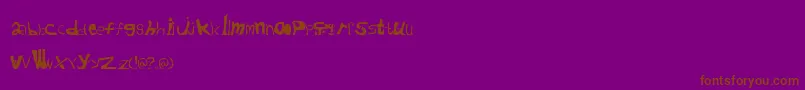 Cafeaushite-Schriftart – Braune Schriften auf violettem Hintergrund