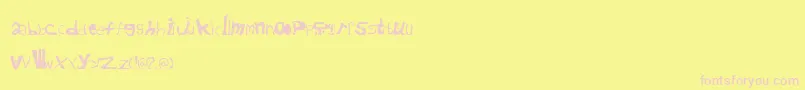 Cafeaushite Font – Pink Fonts on Yellow Background