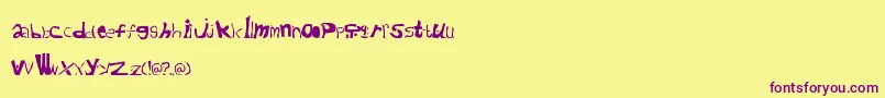 Cafeaushite Font – Purple Fonts on Yellow Background