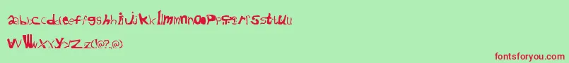 フォントCafeaushite – 赤い文字の緑の背景