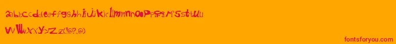 Cafeaushite Font – Red Fonts on Orange Background