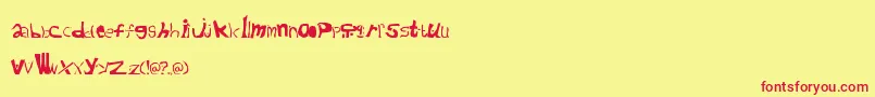 Cafeaushite Font – Red Fonts on Yellow Background