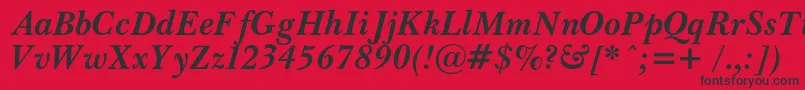 PasmacBolditalic Font – Black Fonts on Red Background