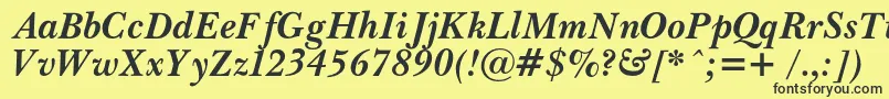 PasmacBolditalic Font – Black Fonts on Yellow Background