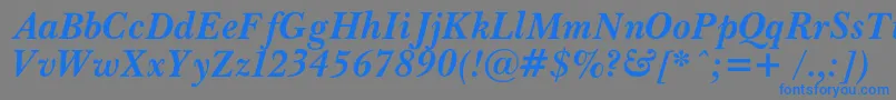 PasmacBolditalic Font – Blue Fonts on Gray Background